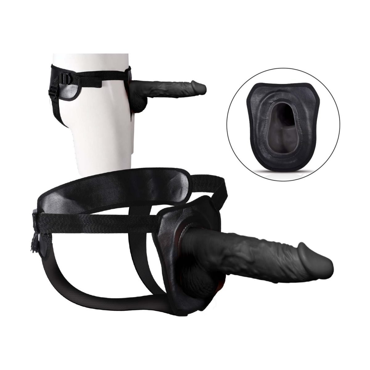 Erection Assistant Hollow Strap-On 9.5 Black " - Image 4