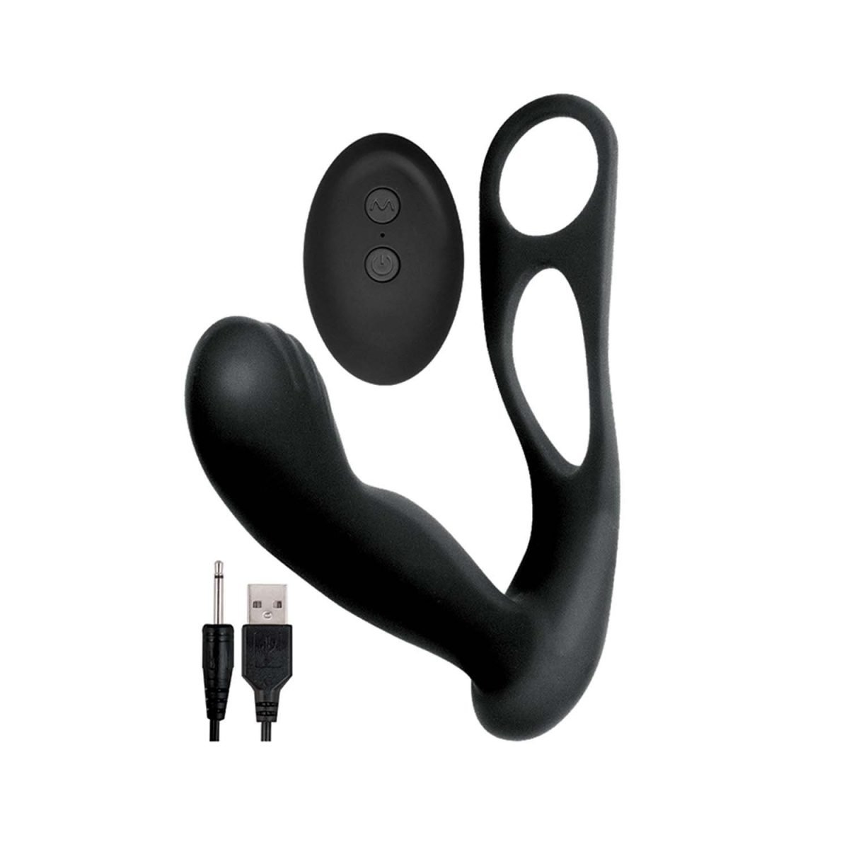 Butts Up Prostate Massager W/ Scrotum & Cock Ring Black - Image 2