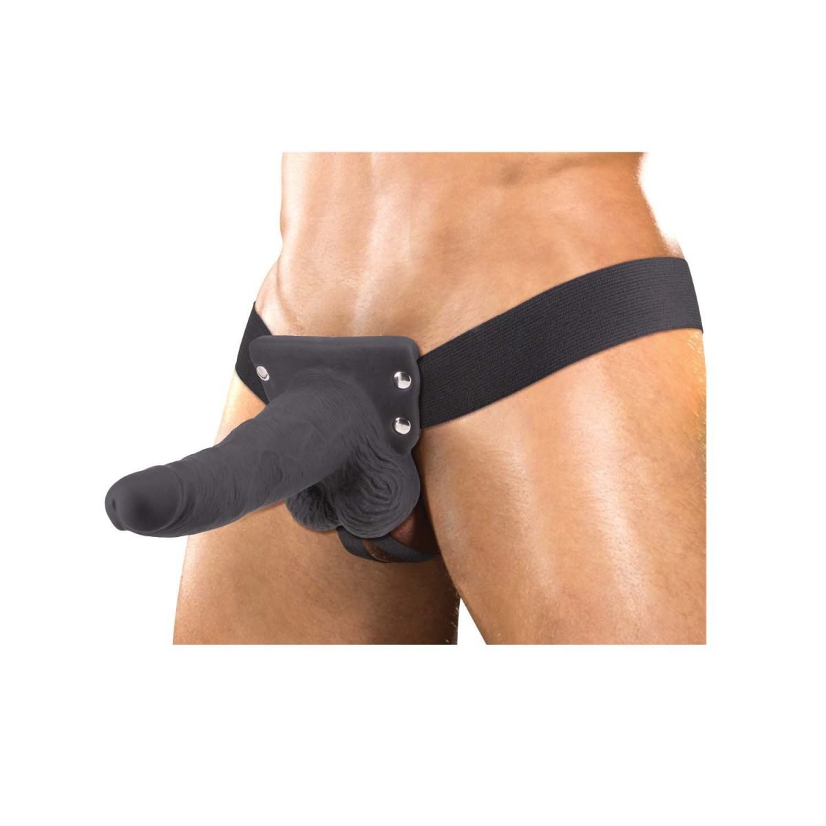 Erection Assistant Hollow Strap-On 6 Vibrating Black " - Image 2