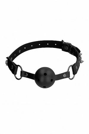 OUCH! SKULLS & BONES BREATHEABLE BALL GAG BLACK