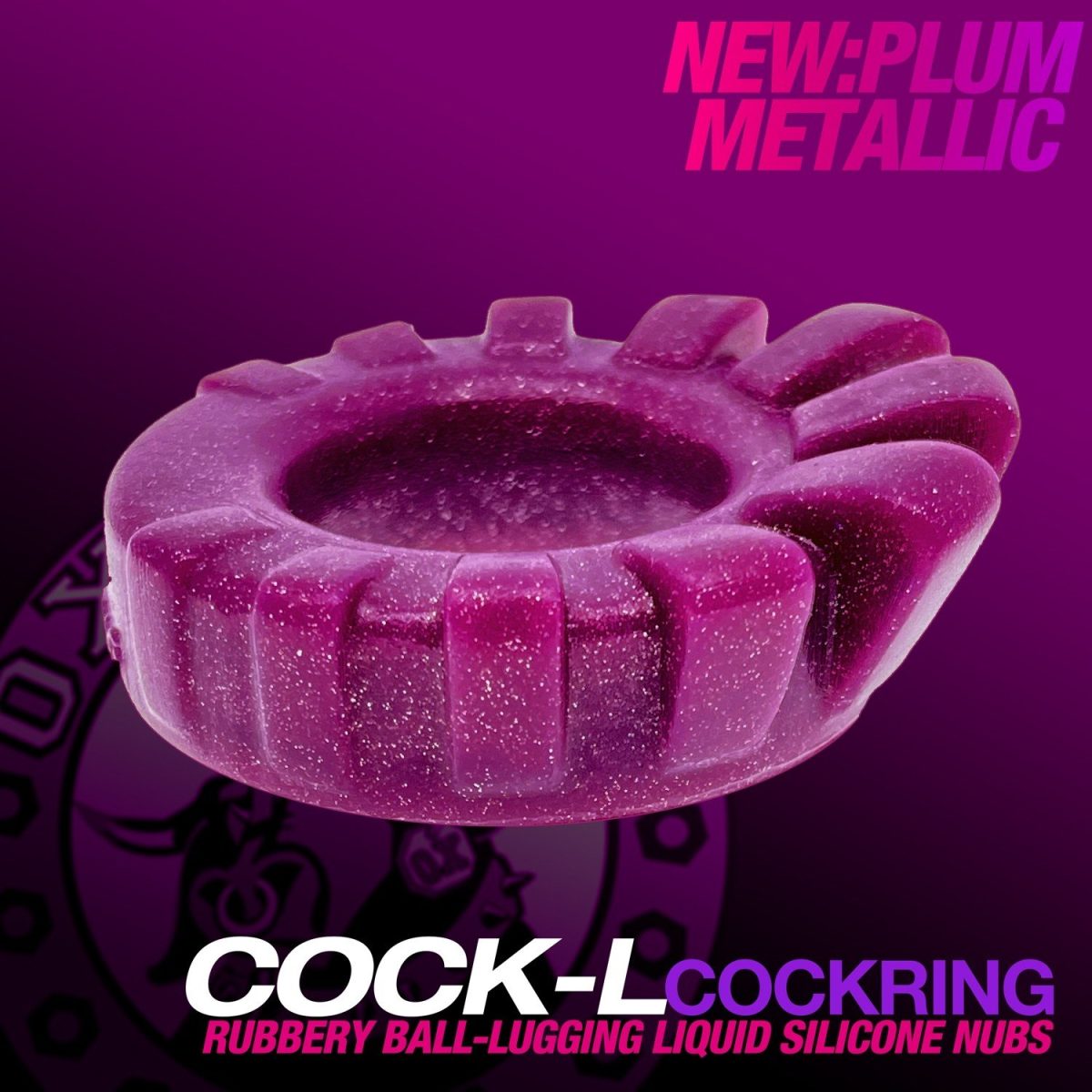 Cock-Lug Lugged Cockring Plum (Net) - Image 2