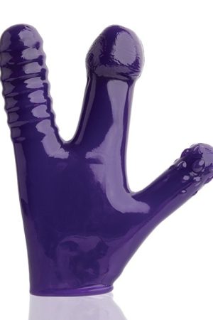 Oxballs Claw Glove Eggplant Purple 3 Soft Finger Dildos