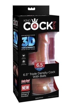 KING COCK PLUS 6.5 IN TRIPLE DENSITY COCK W/ BALLS TAN