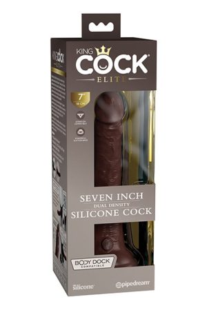 King Cock Elite 7 In Dual Density Brown