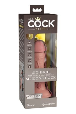KING COCK ELITE 6 IN VIBRATING DUAL DENSITY LIGHT