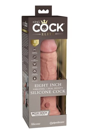 KING COCK ELITE 8 IN VIBRATING DUAL DENSITY LIGHT