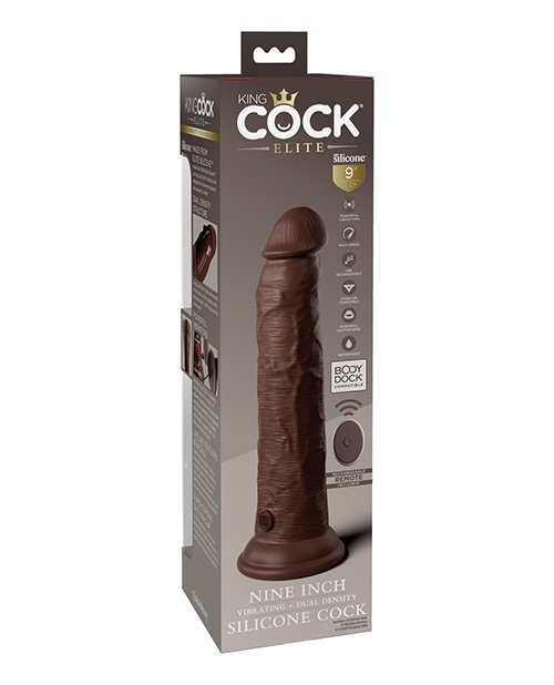KING COCK ELITE 9 IN VIBRATING DUAL DENSITY BROWN - Image 2