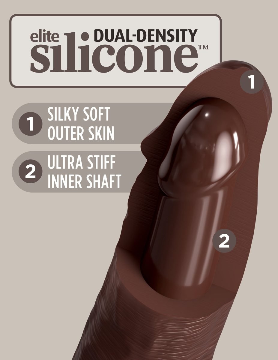 KING COCK ELITE 9 IN VIBRATING DUAL DENSITY BROWN - Image 6