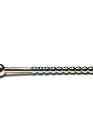Rouge Stainless Steel Beaded Hollow Urethral Probe - 10 Cm Long