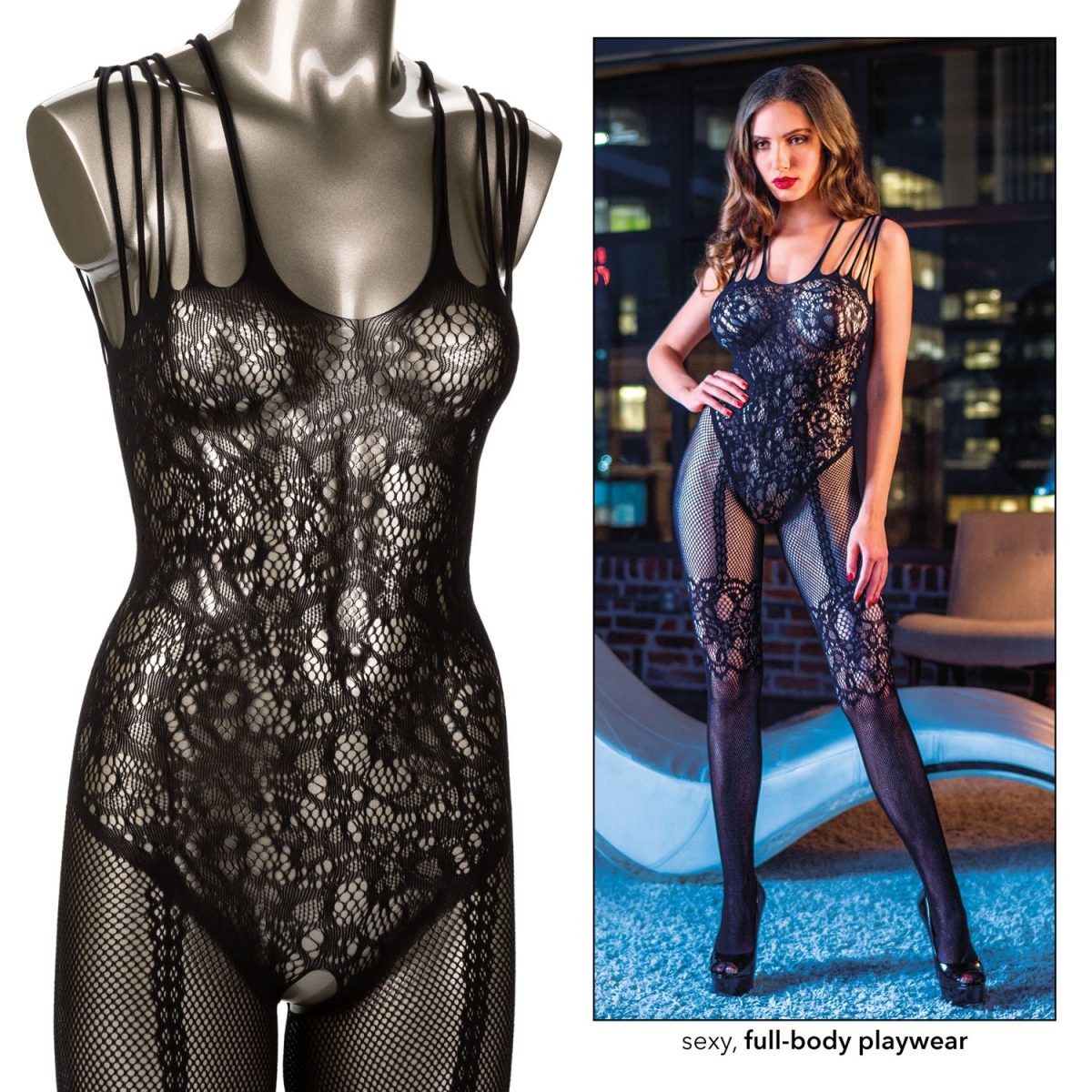 Scandal Strappy Lace Body Suit - Image 4