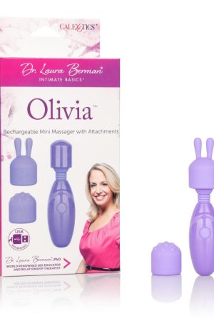 DR LAURA BERMAN OLIVIA RECHARGEABLE MINI MASSAGER W/ ATTACHMENTS