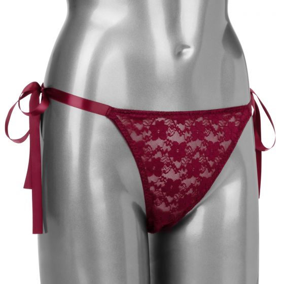Remote Control Lace Thong Set Burgundy - Image 9