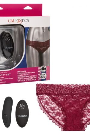 Remote Control Lace Panty Set S/M Burgundy
