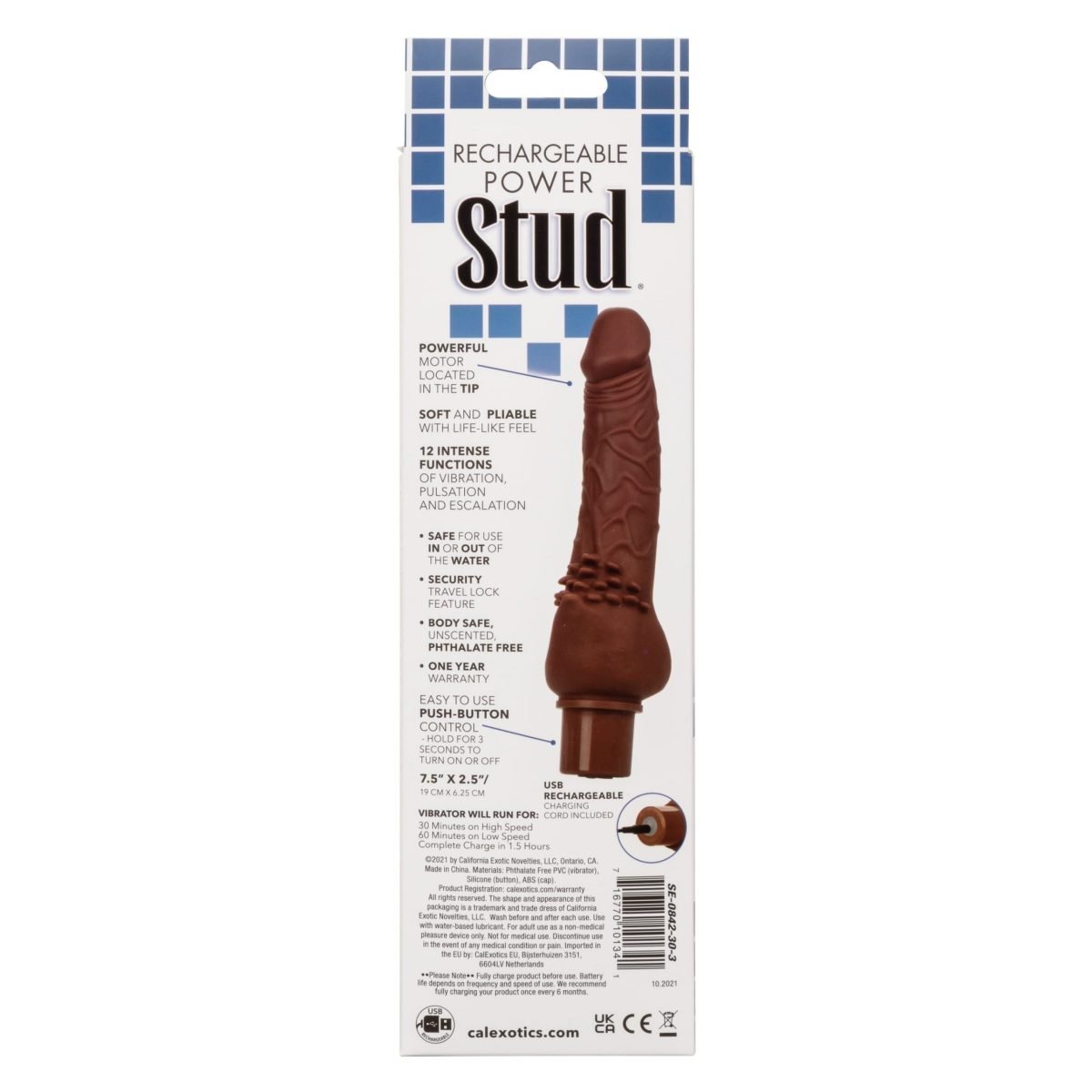 Rechargeable Power Stud Cliterrific Brown