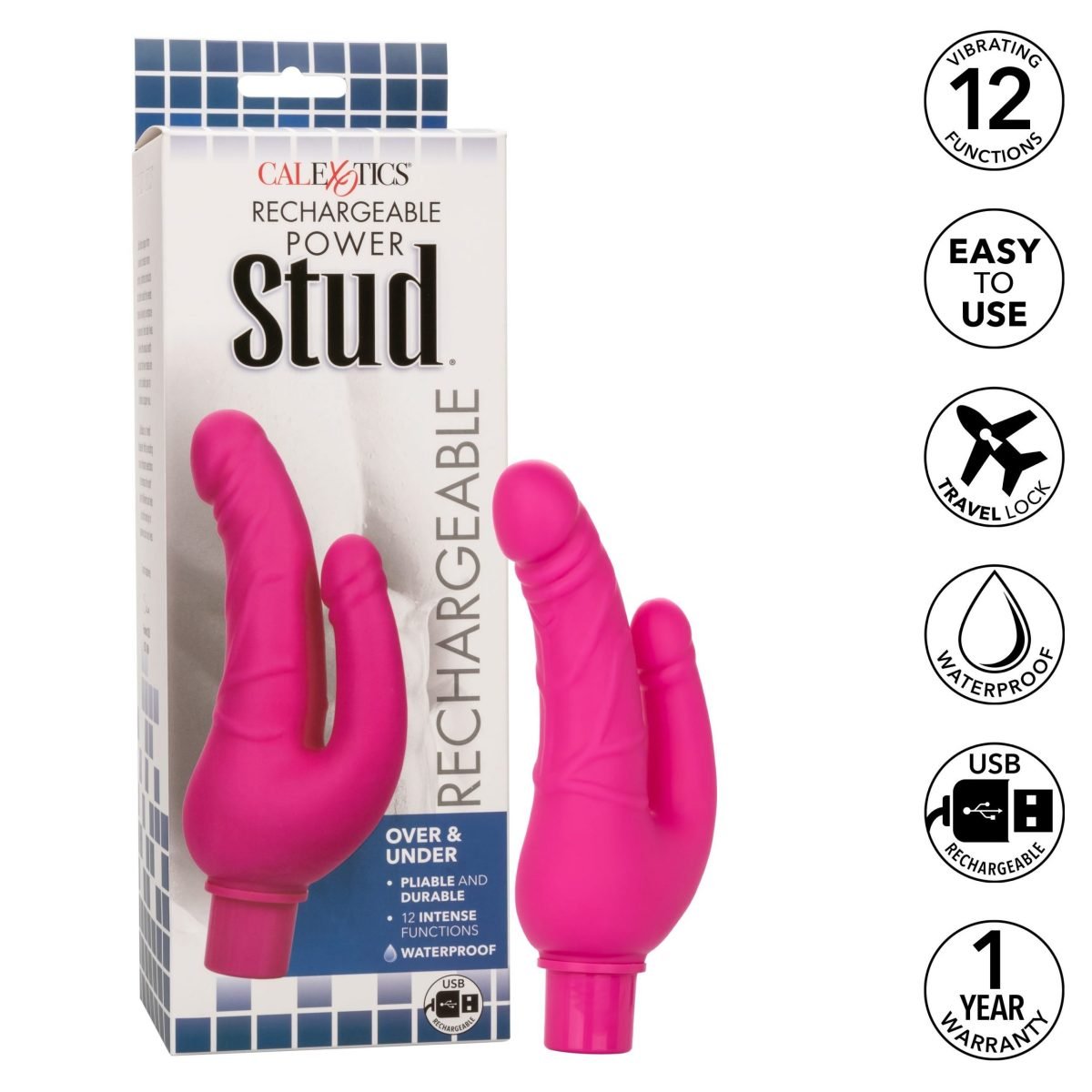 Rechargeable Power Stud Over & Under Pink - Image 6