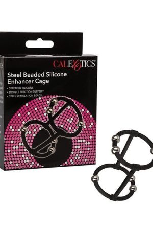 Steel Beaded Silicone Enhancer Cage - Black