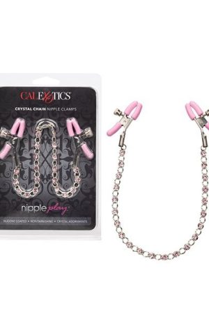 Nipple Play Crystal Chain Nipple Clamps Pink