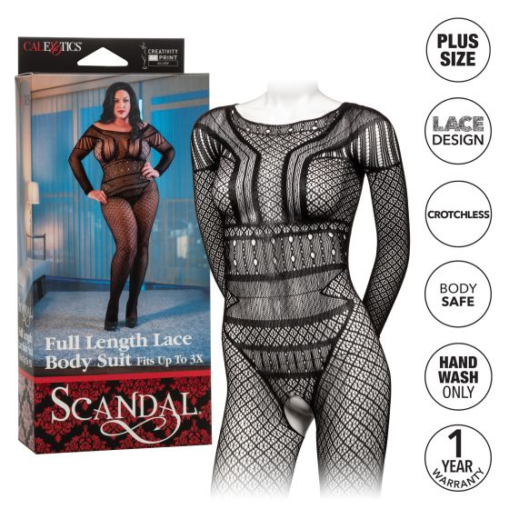Scandal Plus Size Full Length Lace Body Suit - Image 6