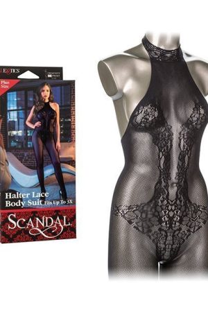 Scandal Plus Size Halter Lace Body Suit