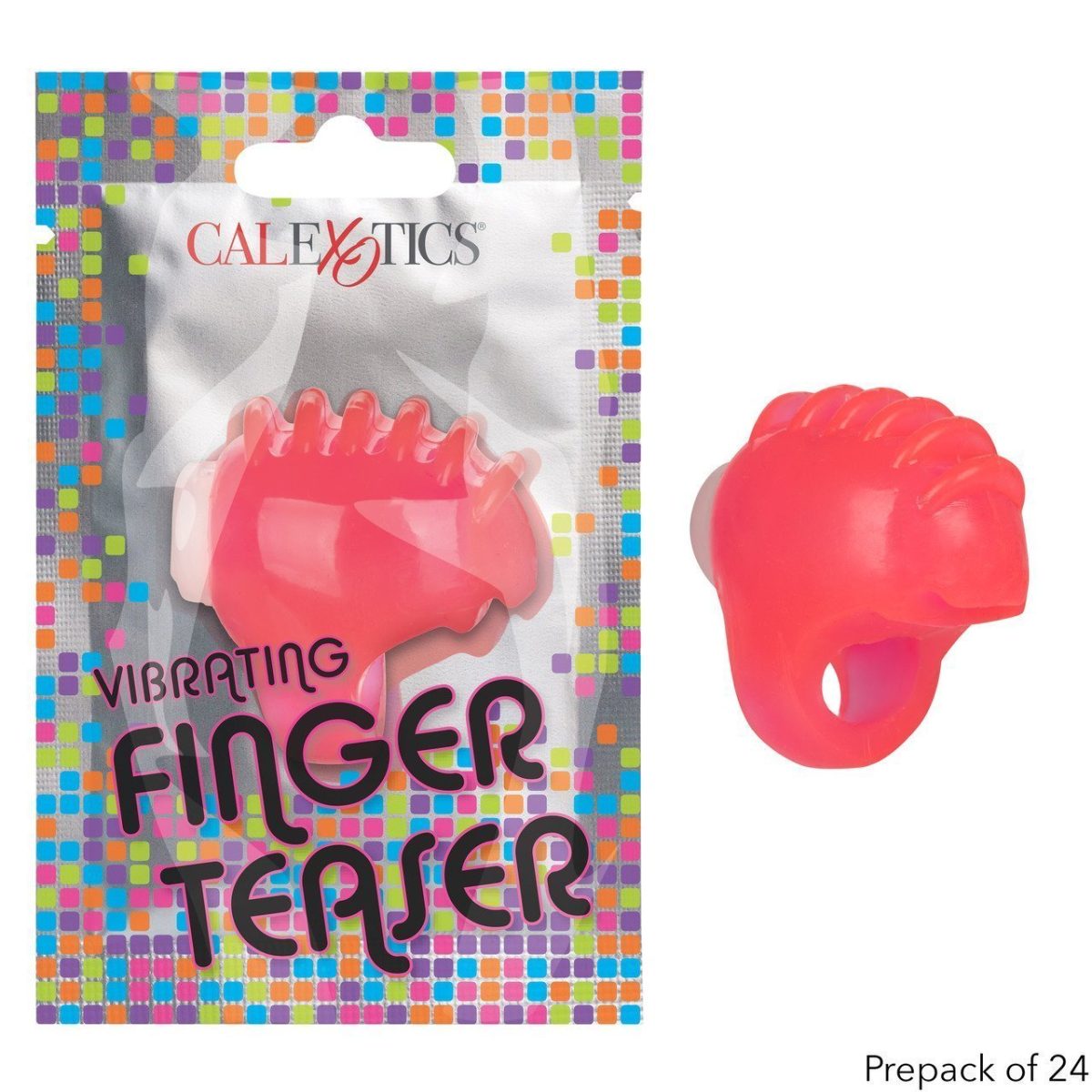Foil Pack Vibrating Finger Teaser Pink 24Pk