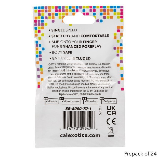 Foil Pack Vibrating Finger Teaser Pink 24Pk - Image 2