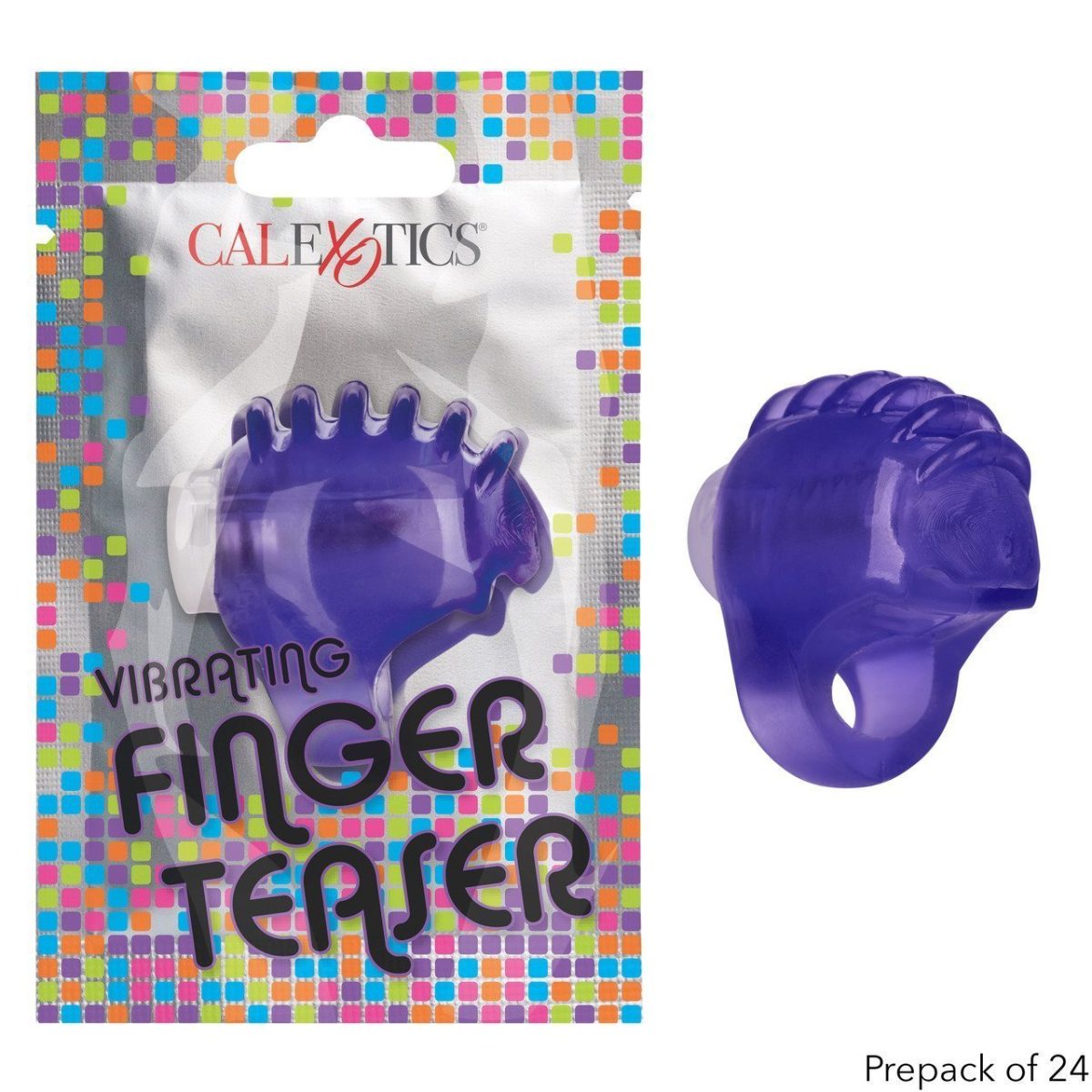 Foil Pack Vibrating Finger Teaser Purple 24Pk