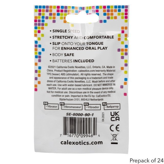 Foil Pack Vibrating Tongue Teaser Pink 24Pk - Image 2