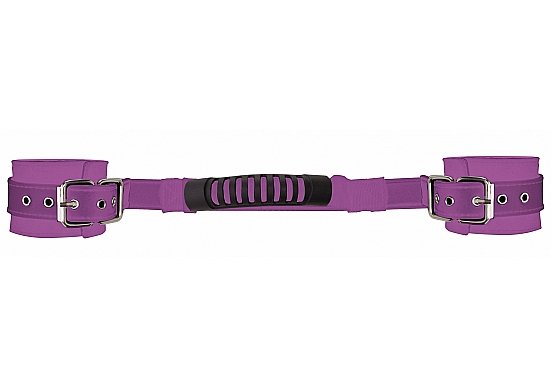 Adjustable Leather Handcuffs Purple - Image 2