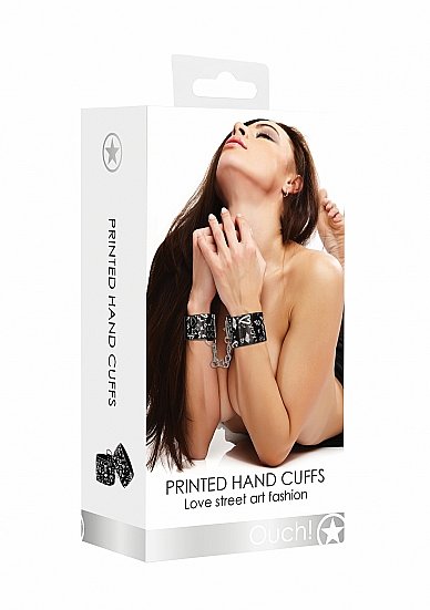 LOVE STREET ART FASHION PRINTED HAND CUFFS BLACK - Image 2