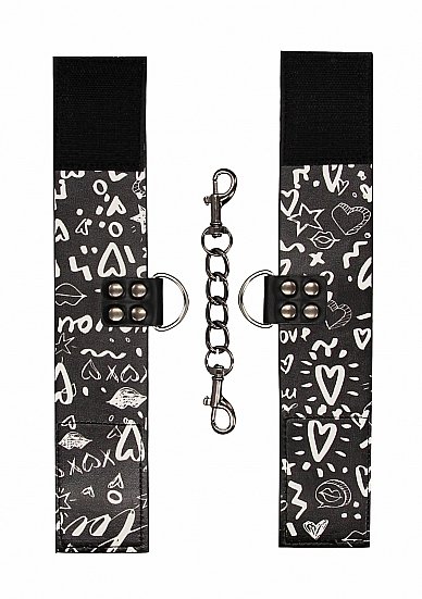 LOVE STREET ART FASHION PRINTED HAND CUFFS BLACK - Image 4