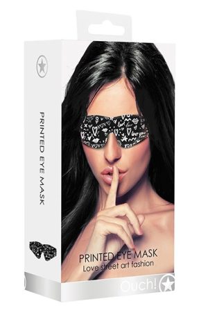Shots Ouch Love Street Art Fashion Printed Eye Mask - Black