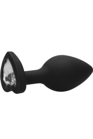 Diamond Heart Butt Plug Black Regular