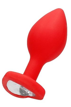 Diamond Heart Butt Plug Red Regular