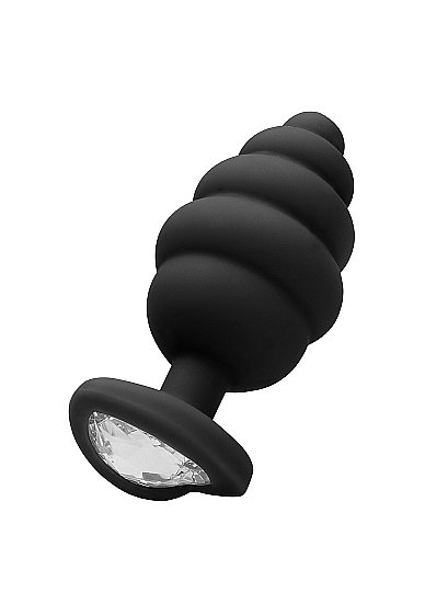 REGULAR RIBBED DIAMOND HEART PLUG BLACK