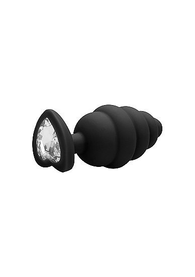 REGULAR RIBBED DIAMOND HEART PLUG BLACK - Image 5