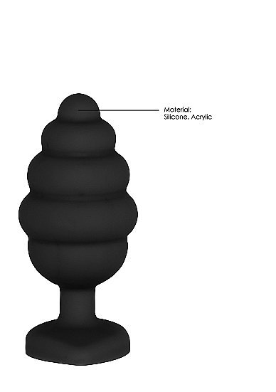 REGULAR RIBBED DIAMOND HEART PLUG BLACK - Image 7