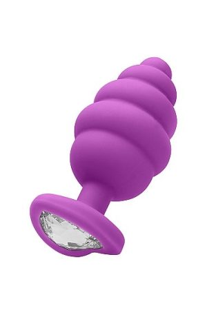 REGULAR RIBBED DIAMOND HEART PLUG PURPLE