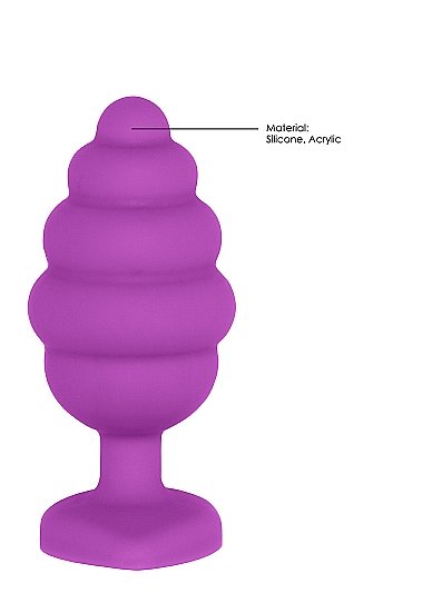 LARGE RIBBED DIAMOND HEART PLUG PURPLE - Image 7