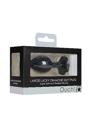 LARGE LUCKY DIAMOND BUTT PLUG BLACK - Image 2