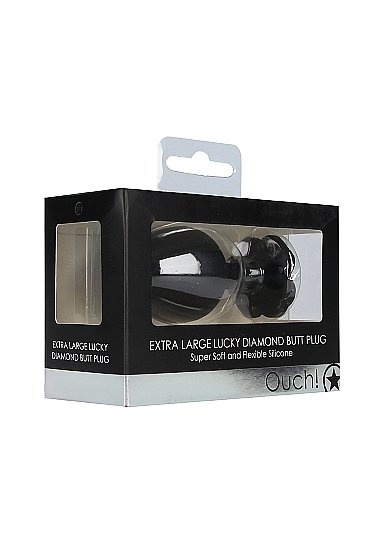 EXTRA LARGE LUCKY DIAMOND BUTT PLUG BLACK - Image 2
