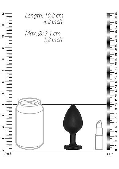 EXTRA LARGE LUCKY DIAMOND BUTT PLUG BLACK - Image 3