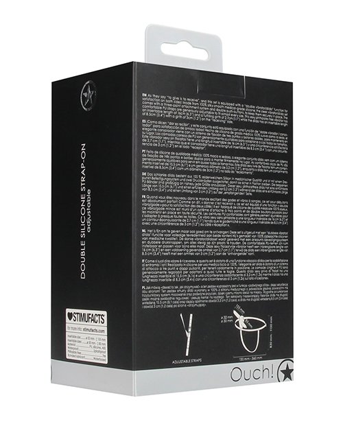 Shots Ouch Double Silicone Strap On  - Black - Image 2