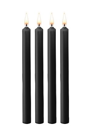 Teasing Wax Candles Large 4 Pk Black Paraffin