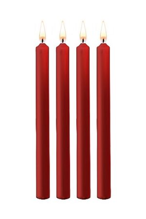 Teasing Wax Candles Large 4 Pk Red Paraffin