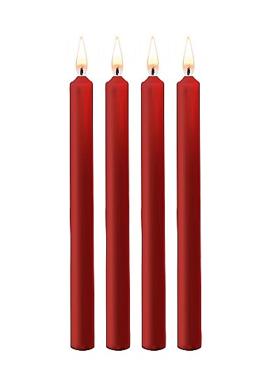 Teasing Wax Candles Large 4 Pk Red Paraffin