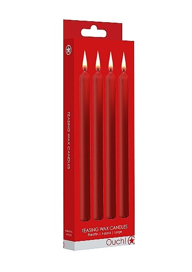 Teasing Wax Candles Large 4 Pk Red Paraffin - Image 2