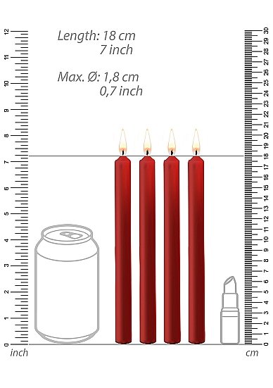 Teasing Wax Candles Large 4 Pk Red Paraffin - Image 3