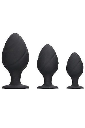 Swirled Butt Plug Set Black