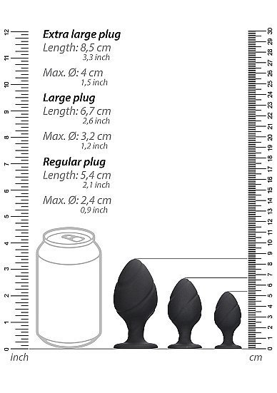Swirled Butt Plug Set Black - Image 3