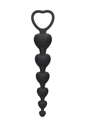 Anal Heart Beads Black
